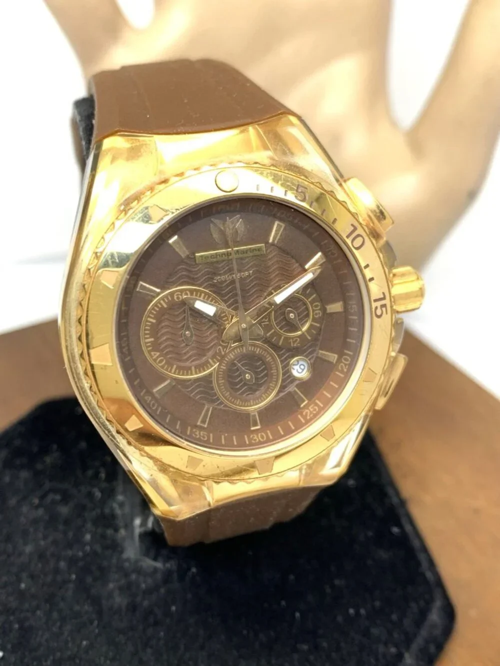 Technomarine Women's Watch TM-111010 Quartz Rose Gold Brown Rubber Strap 40mm